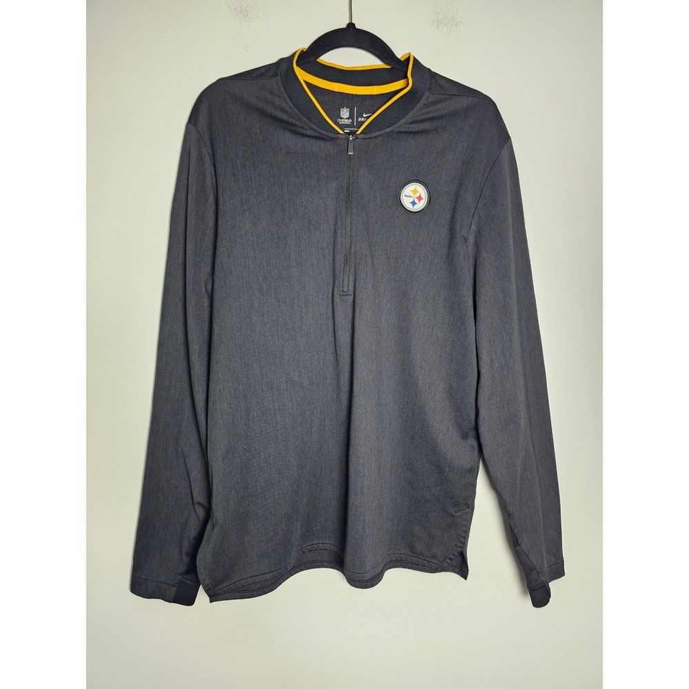 Gorpcore Nike Pittsburgh Steelers Pullover Mens Medium Gray Dri-FIT Quarter-Zip